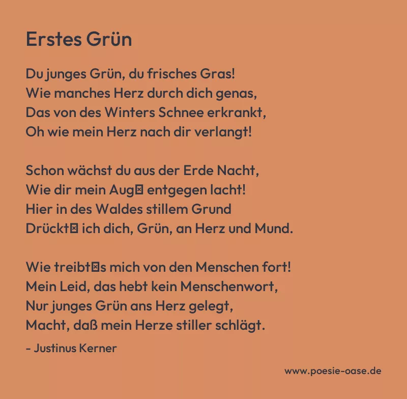 Gedicht: Erstes Grün von Justinus Kerner