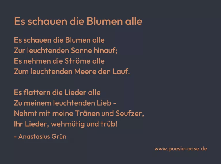 Es schauen die Blumen alle