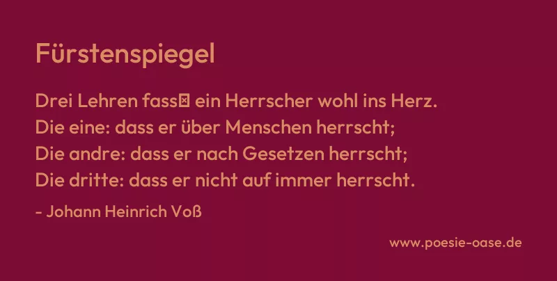Gedicht: Fürstenspiegel von Johann Heinrich Voß