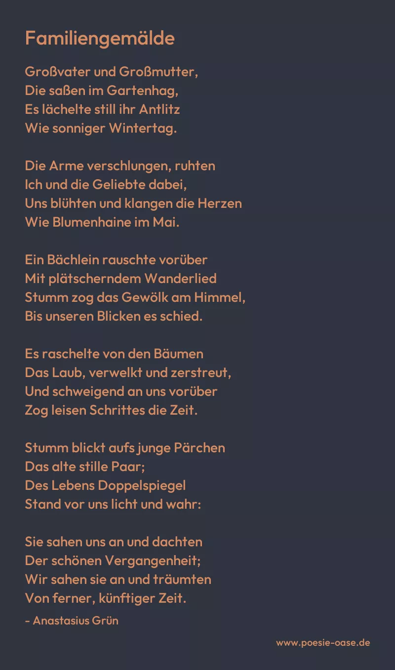 Gedicht: Familiengemälde von Anastasius Grün
