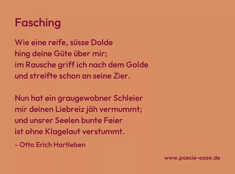 Gedicht: Fasching von Otto Erich Hartleben