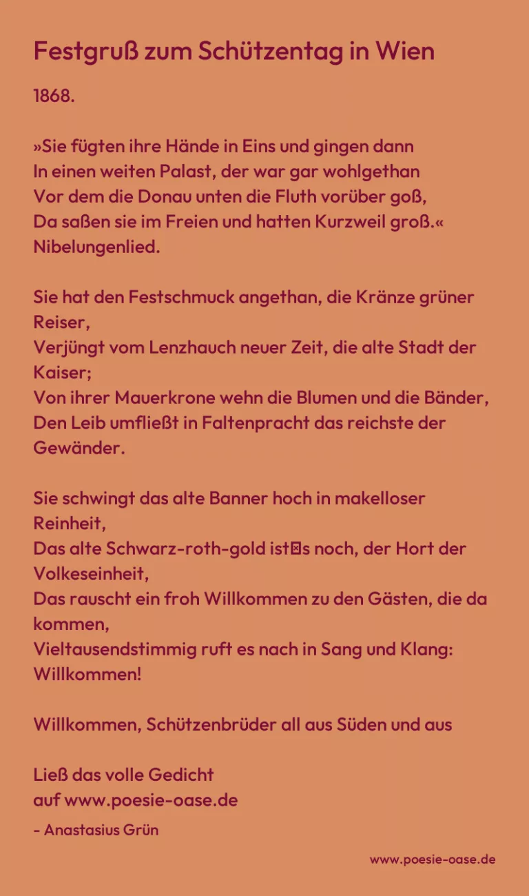 Festgruß zum Schützentag in Wien