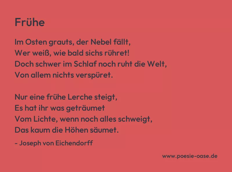 Gedicht: Frühe von Joseph von Eichendorff