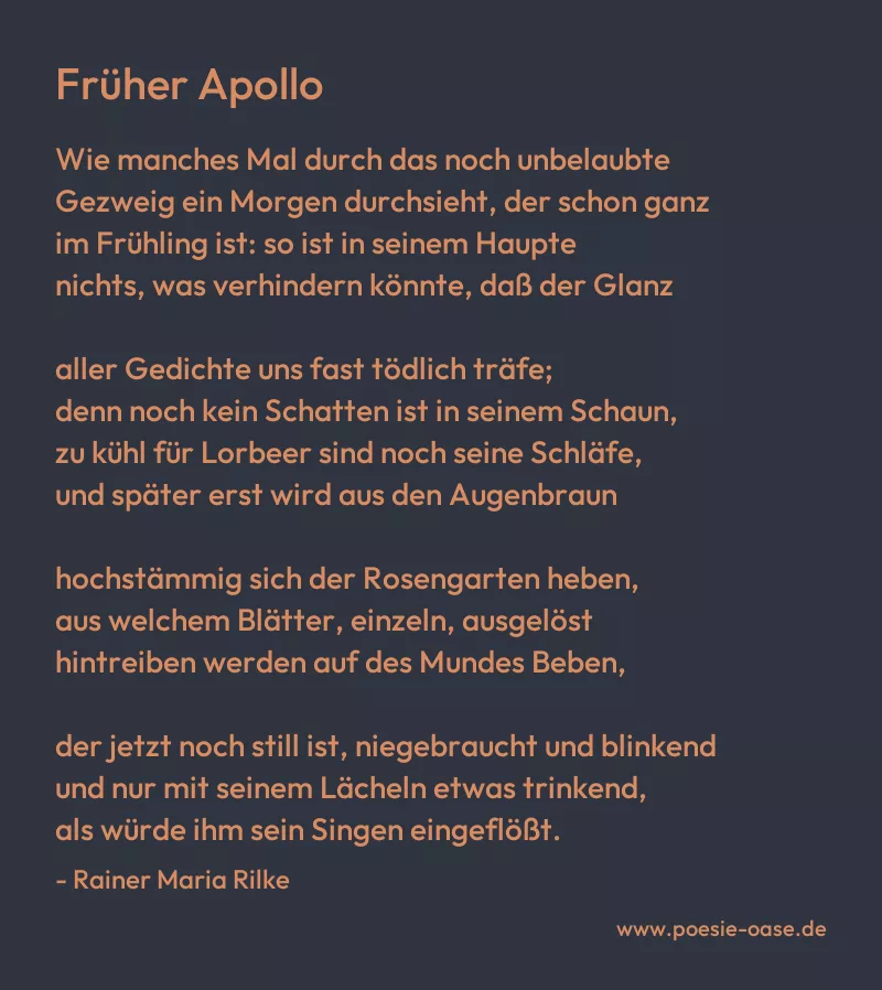 Gedicht: Früher Apollo von Rainer Maria Rilke