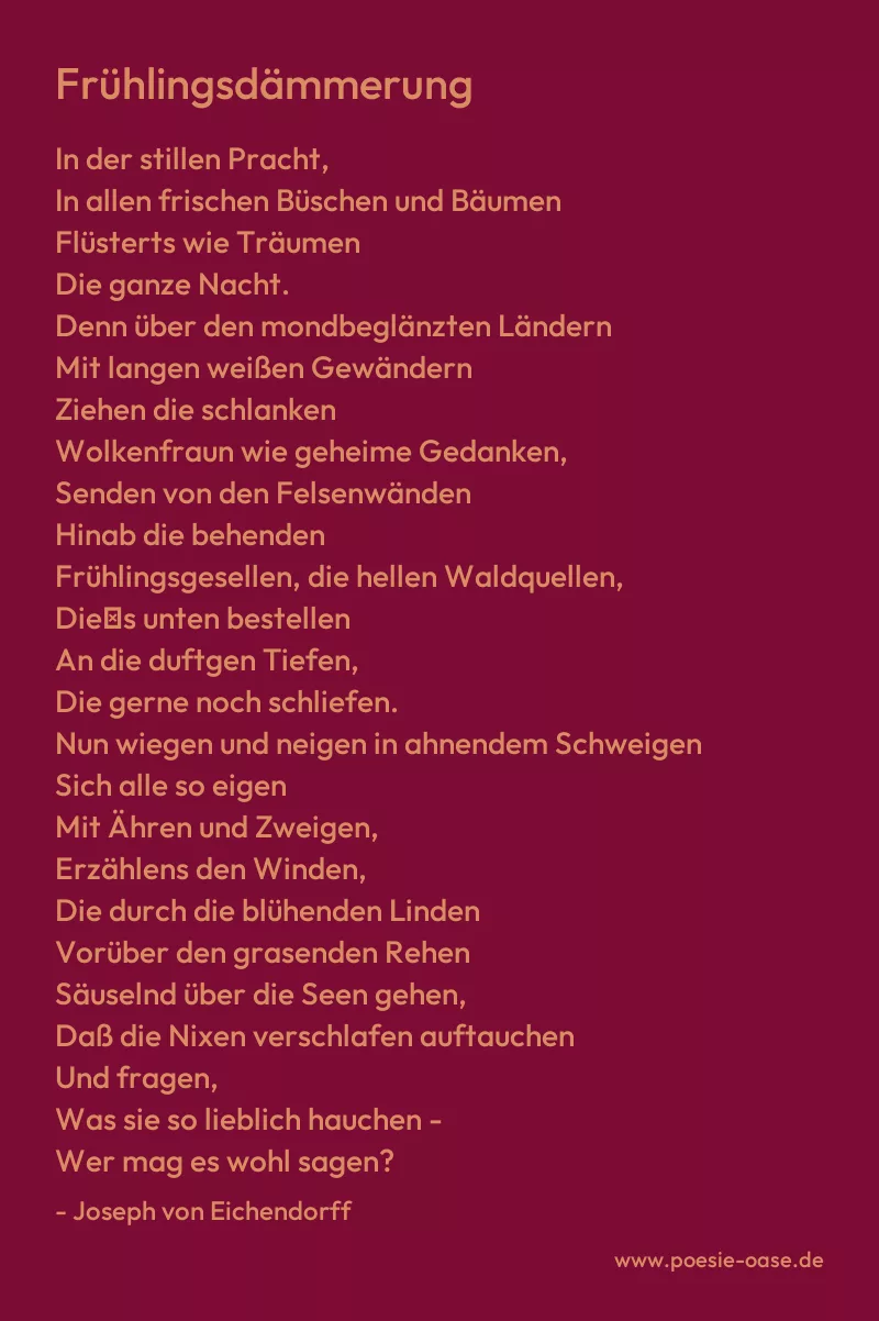 Gedicht: Frühlingsdämmerung von Joseph von Eichendorff