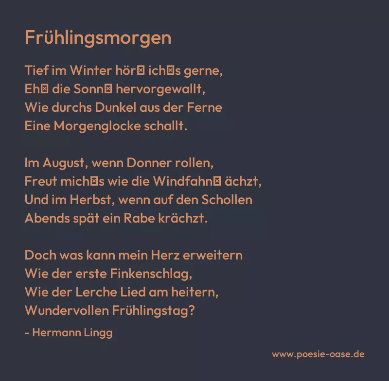 Gedicht: Frühlingsmorgen von Hermann Lingg