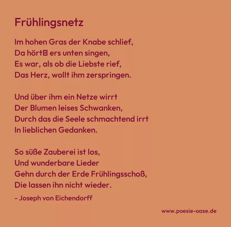 Gedicht: Frühlingsnetz von Joseph von Eichendorff