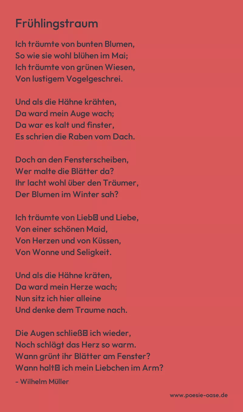 Gedicht: Frühlingstraum von Wilhelm Müller
