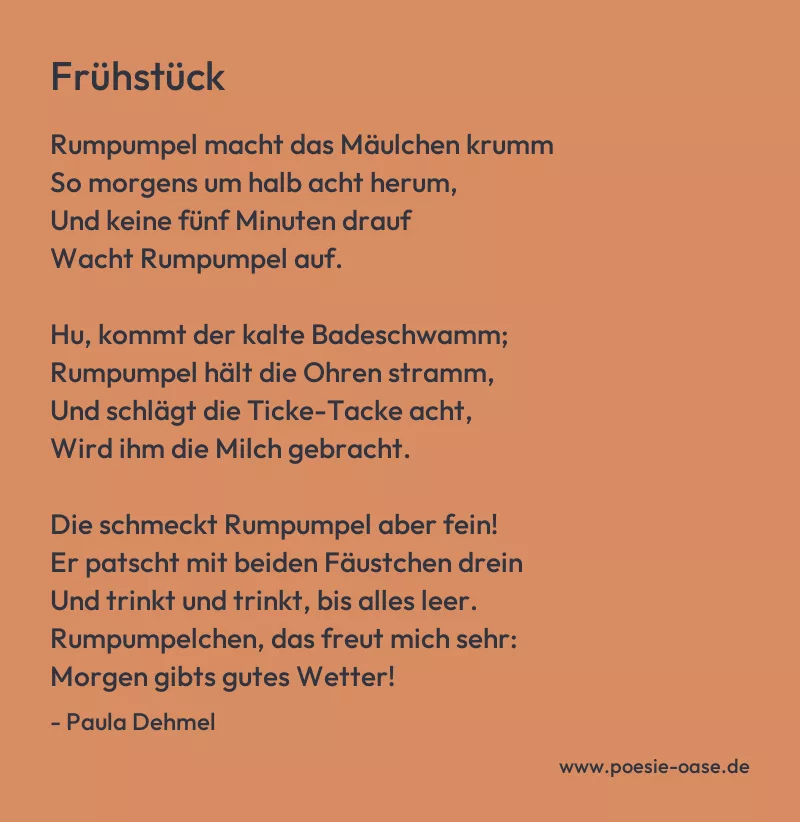 Gedicht: Frühstück von Paula Dehmel