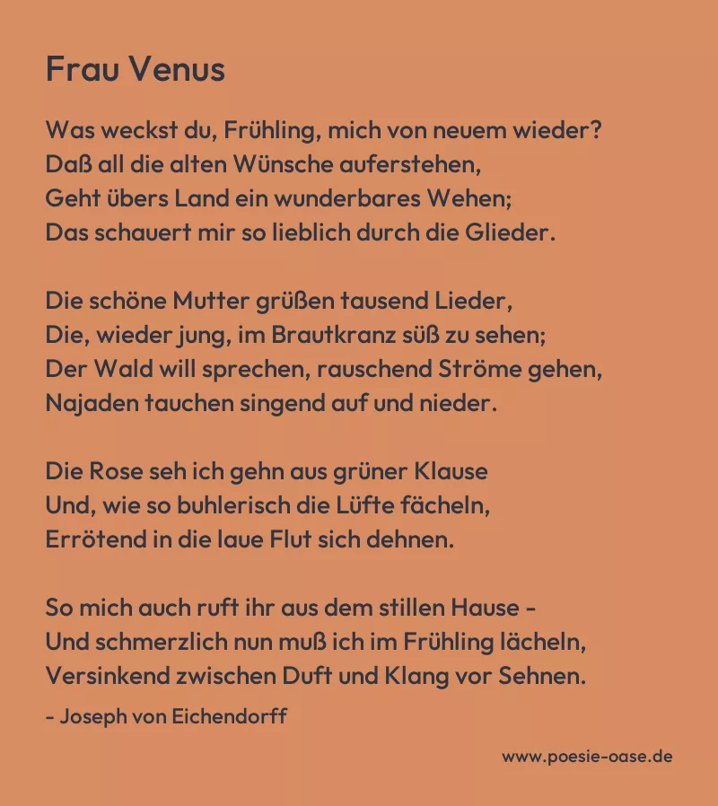 Gedicht: Frau Venus von Joseph von Eichendorff