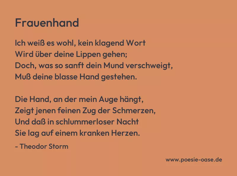 Gedicht: Frauenhand von Theodor Storm