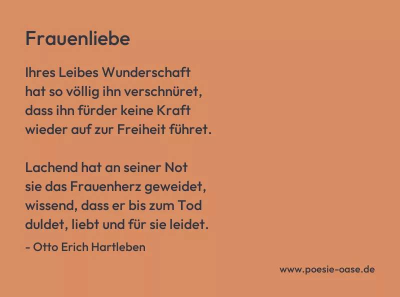Gedicht: Frauenliebe von Otto Erich Hartleben