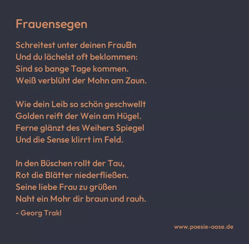 Gedicht: Frauensegen von Georg Trakl