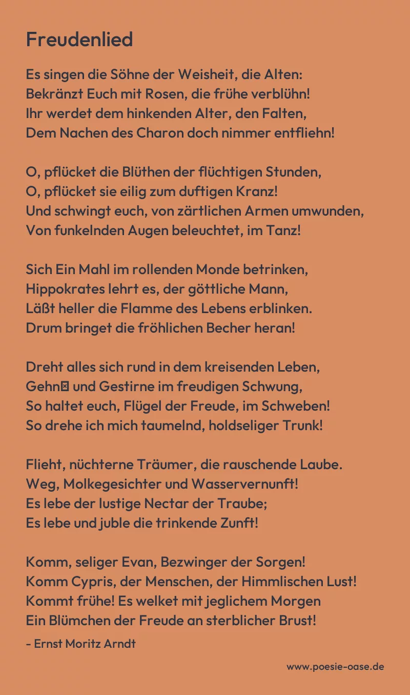 Gedicht: Freudenlied von Ernst Moritz Arndt