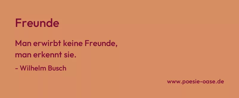Gedicht: Freunde von Wilhelm Busch