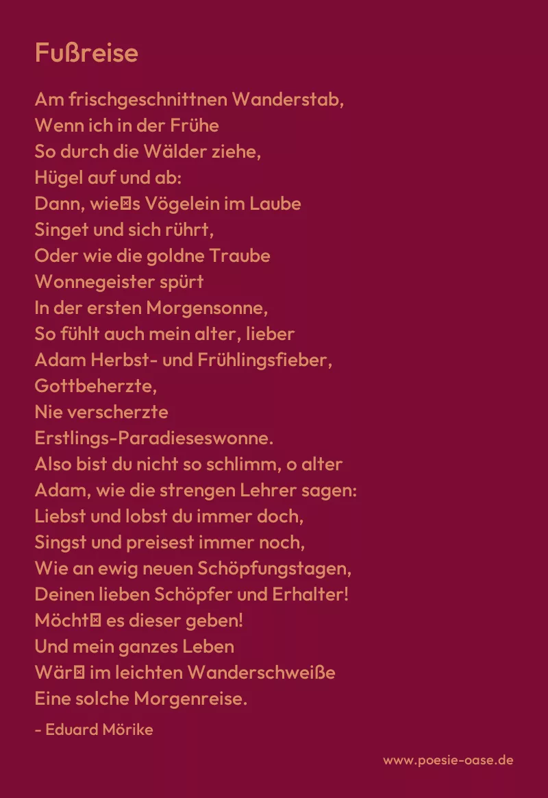 Gedicht: Fußreise von Eduard Mörike