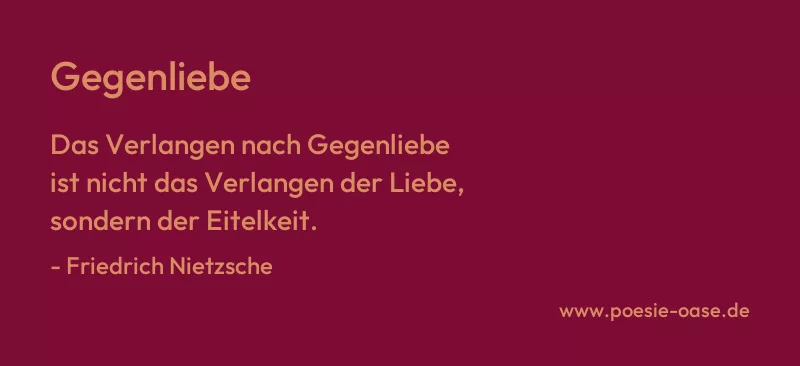 Gedicht: Gegenliebe von Friedrich Nietzsche