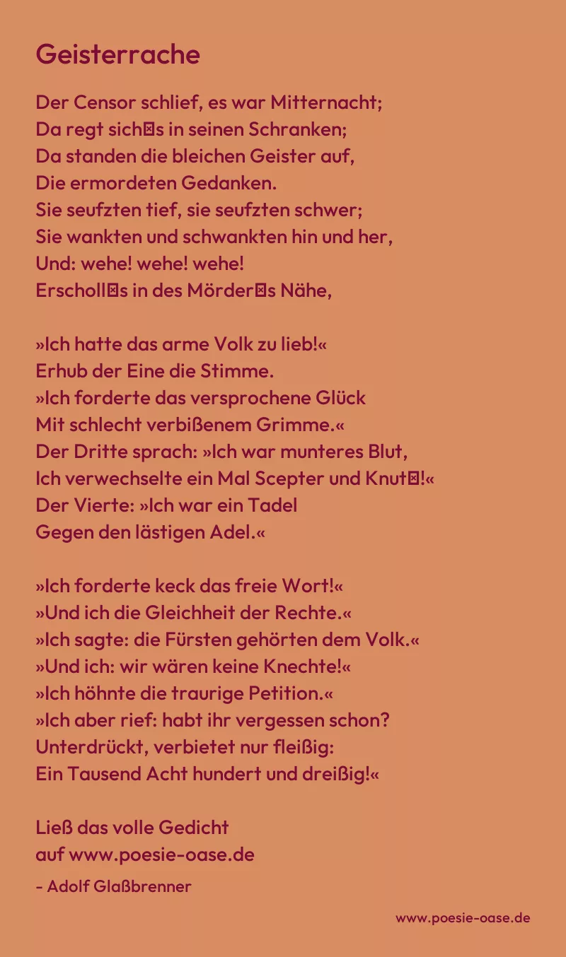 Gedicht: Geisterrache von Adolf Glaßbrenner