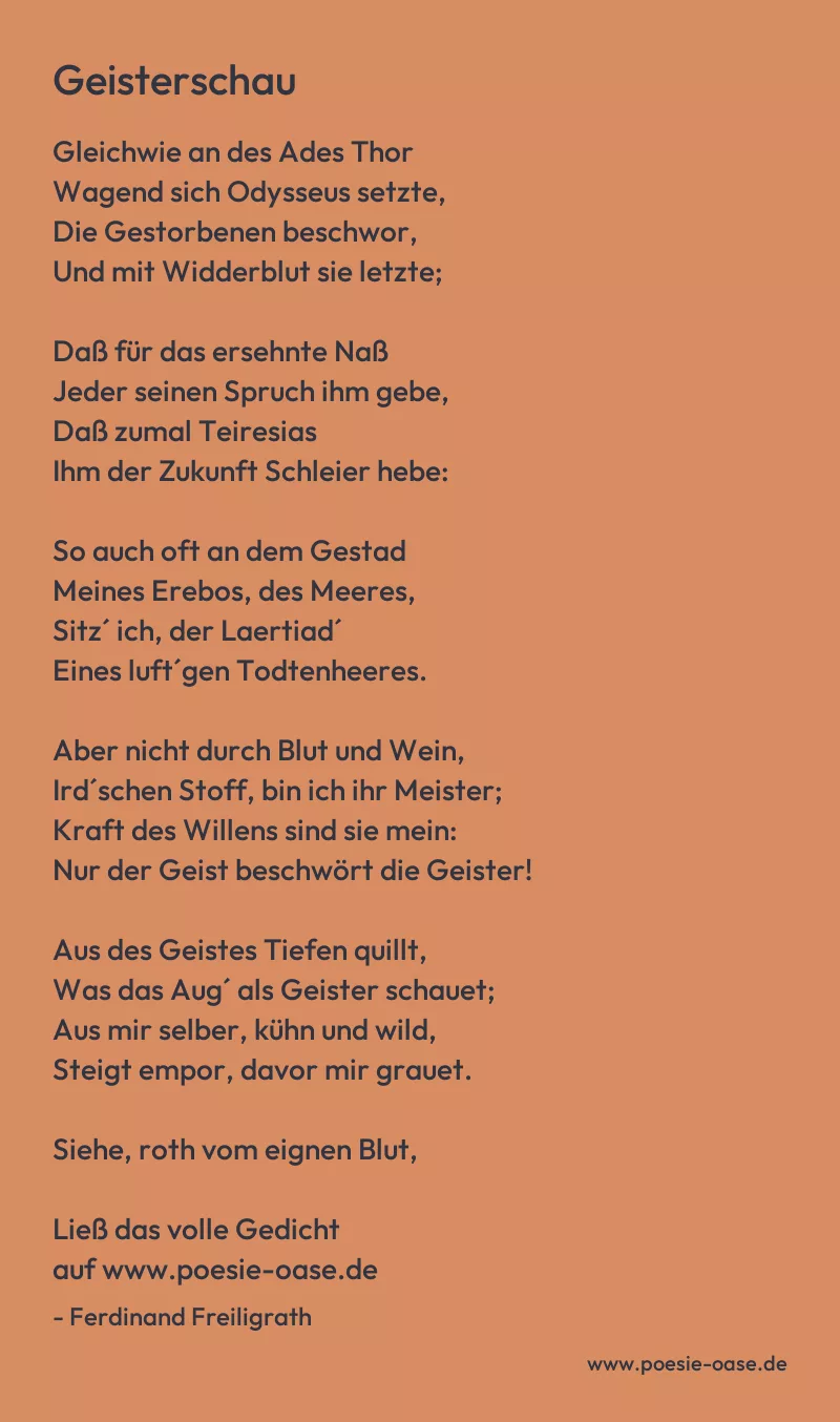 Gedicht: Geisterschau von Ferdinand Freiligrath