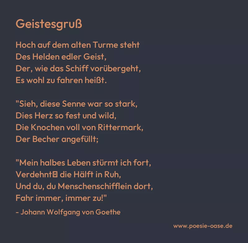 Gedicht: Geistesgruß von Johann Wolfgang von Goethe