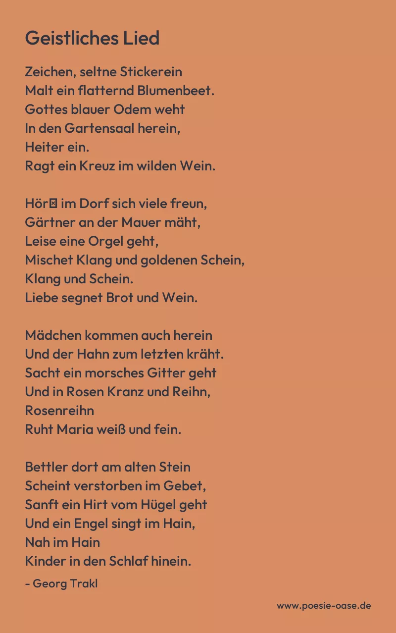 Gedicht: Geistliches Lied von Georg Trakl