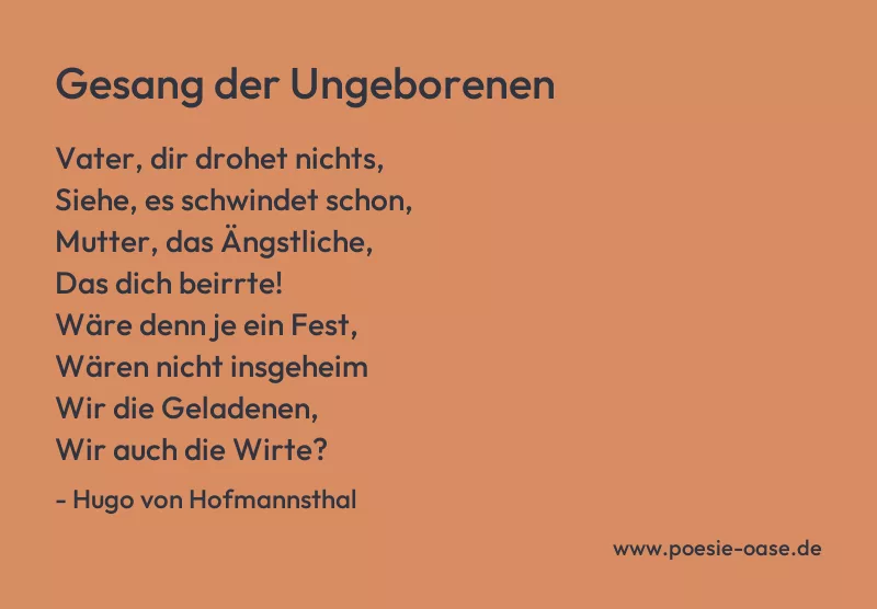 Gedicht: Gesang der Ungeborenen von Hugo von Hofmannsthal