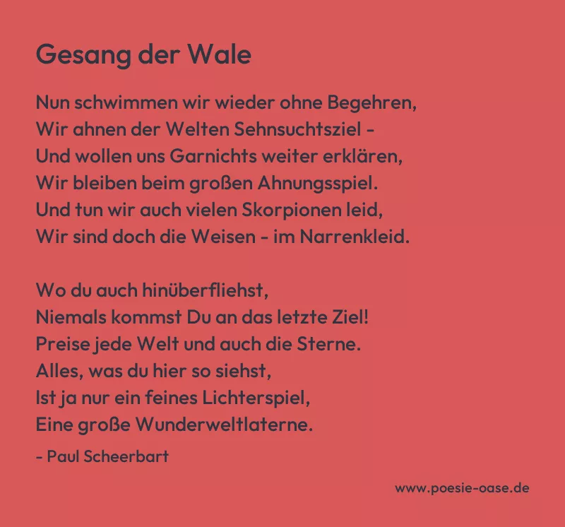 Gedicht: Gesang der Wale von Paul Scheerbart