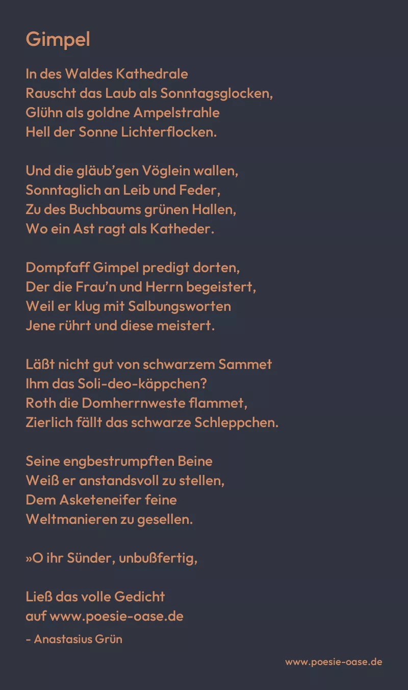 Gedicht: Gimpel von Anastasius Grün