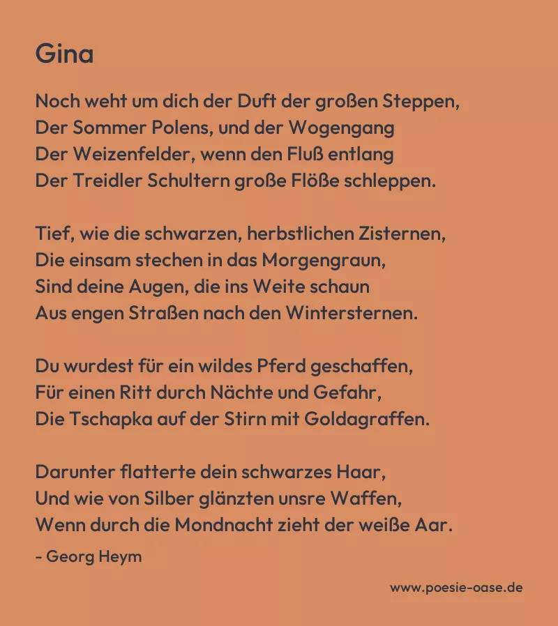 Gedicht: Gina von Georg Heym