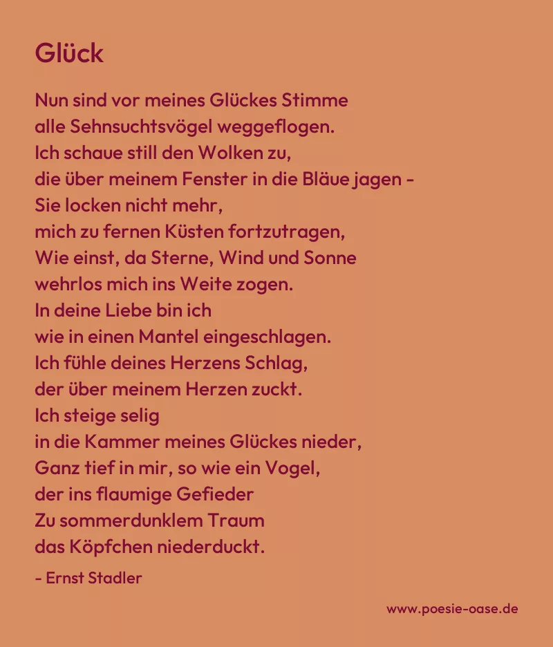 Gedicht: Glück von Ernst Stadler