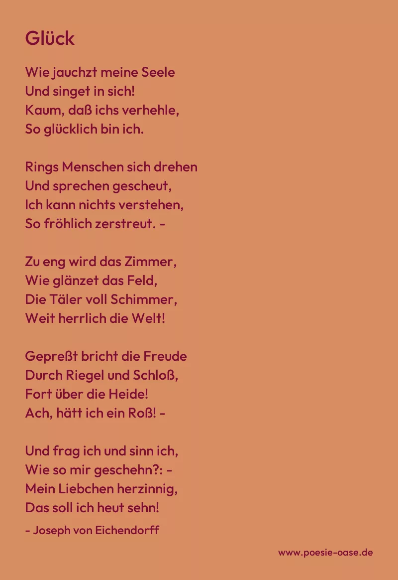 Gedicht: Glück von Joseph von Eichendorff