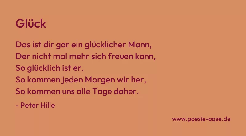 Gedicht: Glück von Peter Hille