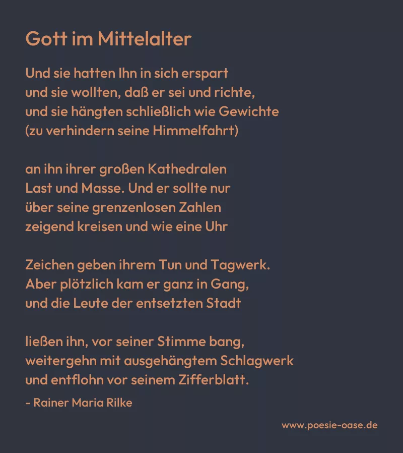 Gedicht: Gott im Mittelalter von Rainer Maria Rilke