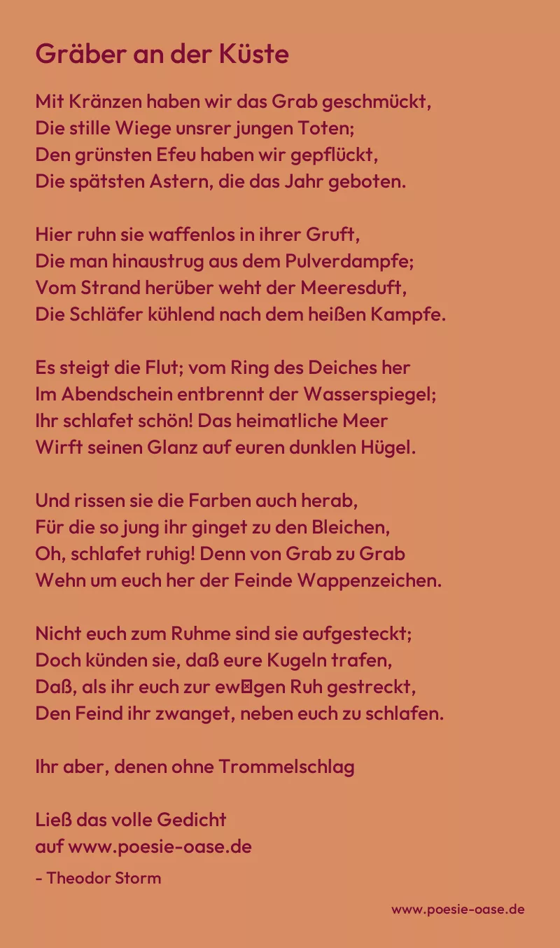 Gedicht: Gräber an der Küste von Theodor Storm