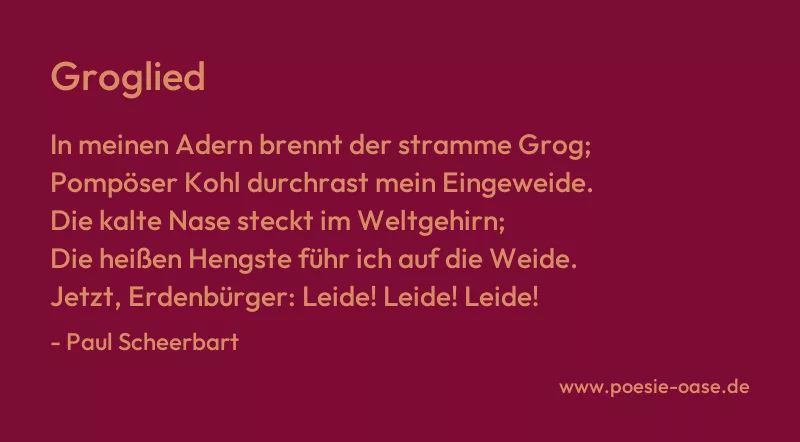 Gedicht: Groglied von Paul Scheerbart