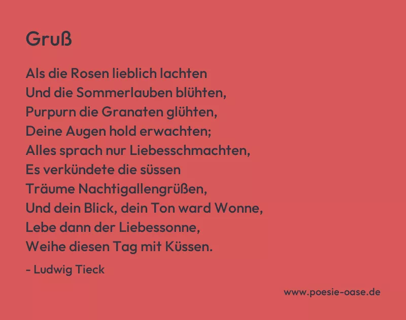 Gedicht: Gruß von Ludwig Tieck