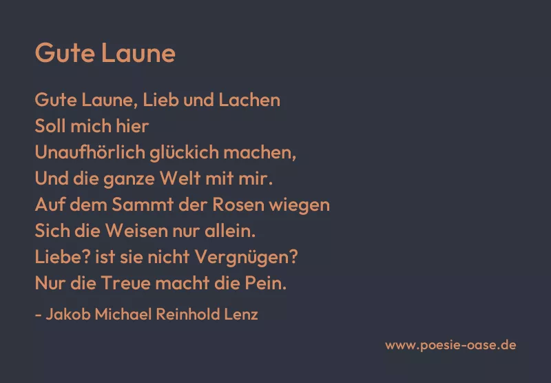 Gedicht: Gute Laune von Jakob Michael Reinhold Lenz