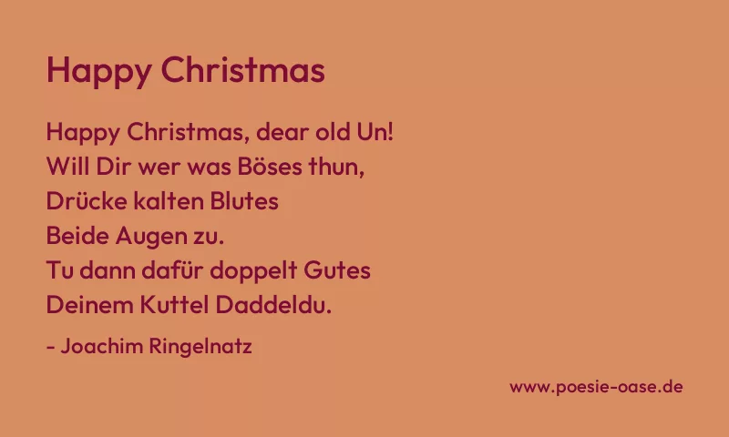 Gedicht: Happy Christmas von Joachim Ringelnatz