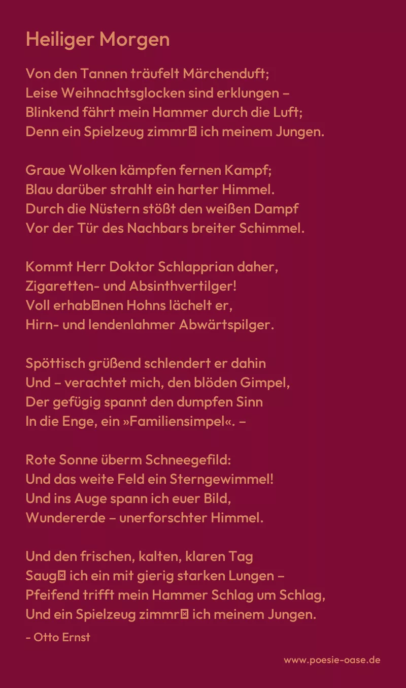 Gedicht: Heiliger Morgen von Otto Ernst