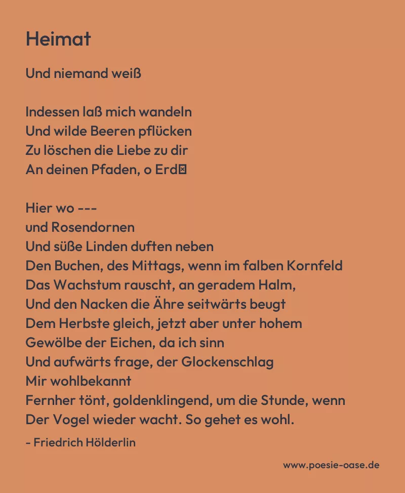Gedicht: Heimat von Friedrich Hölderlin