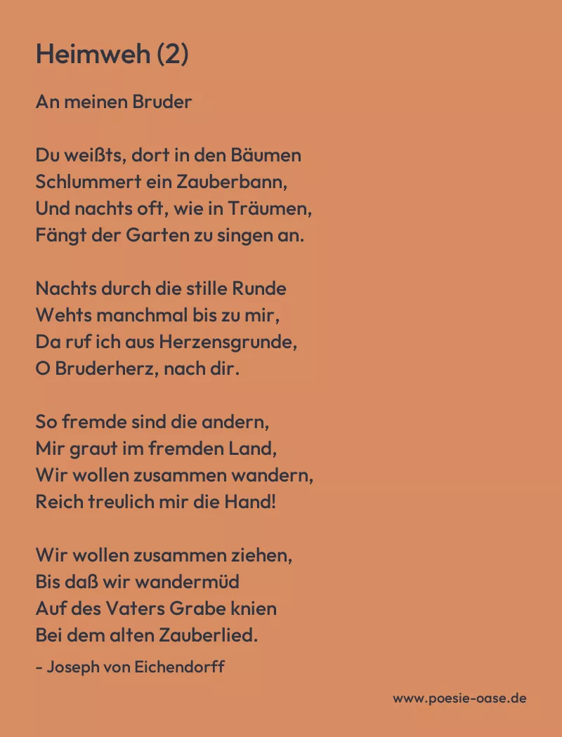 Gedicht: Heimweh (2) von Joseph von Eichendorff