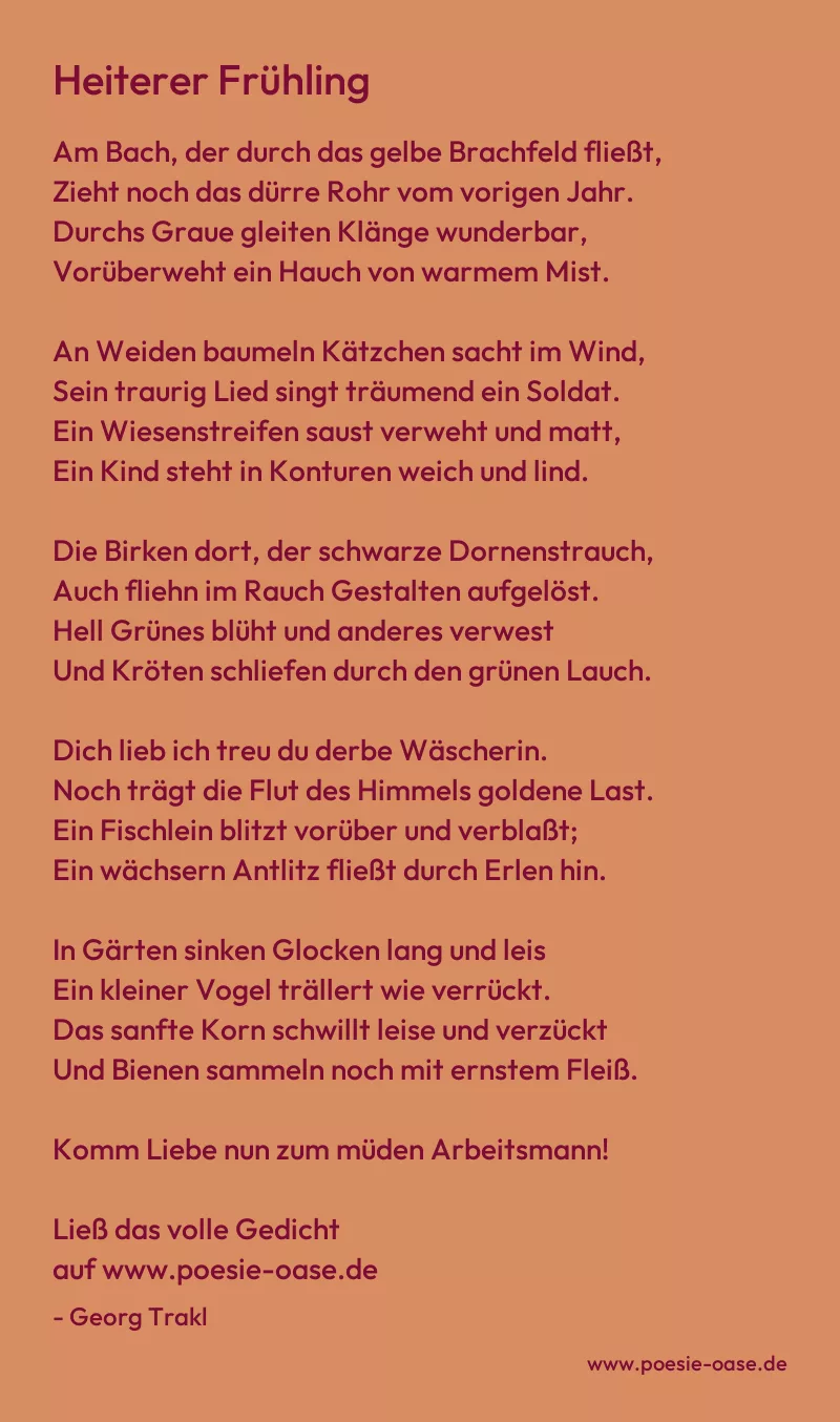 Gedicht: Heiterer Frühling von Georg Trakl