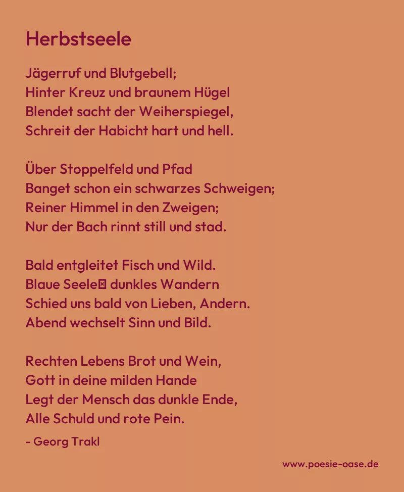 Gedicht: Herbstseele von Georg Trakl