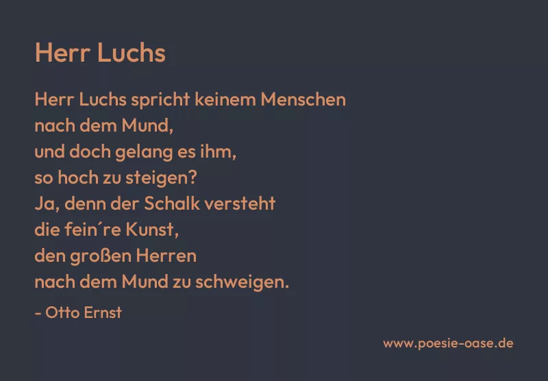 Gedicht: Herr Luchs von Otto Ernst
