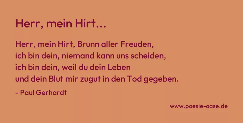 Gedicht: Herr, mein Hirt... von Paul Gerhardt
