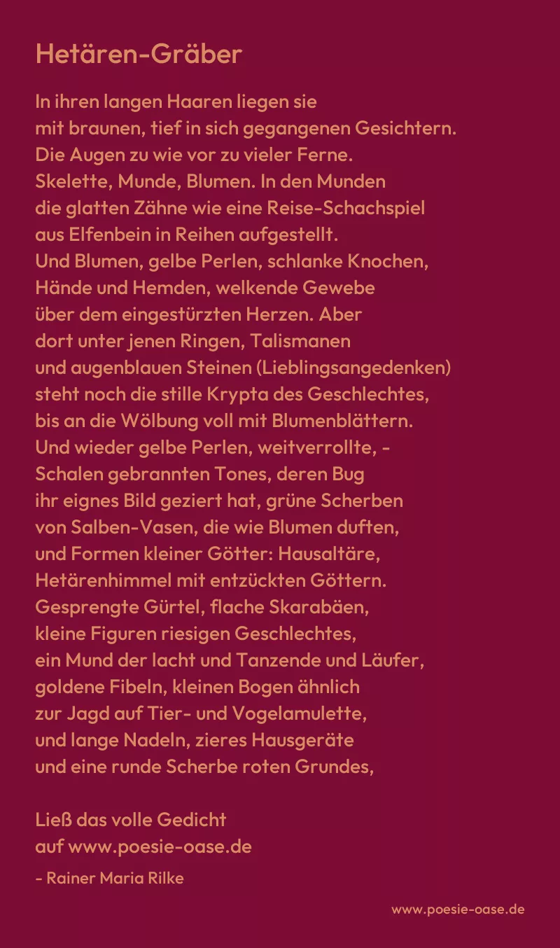 Gedicht: Hetären-Gräber von Rainer Maria Rilke