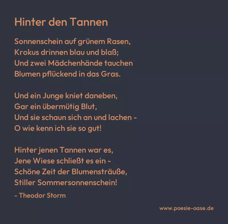 Gedicht: Hinter den Tannen von Theodor Storm