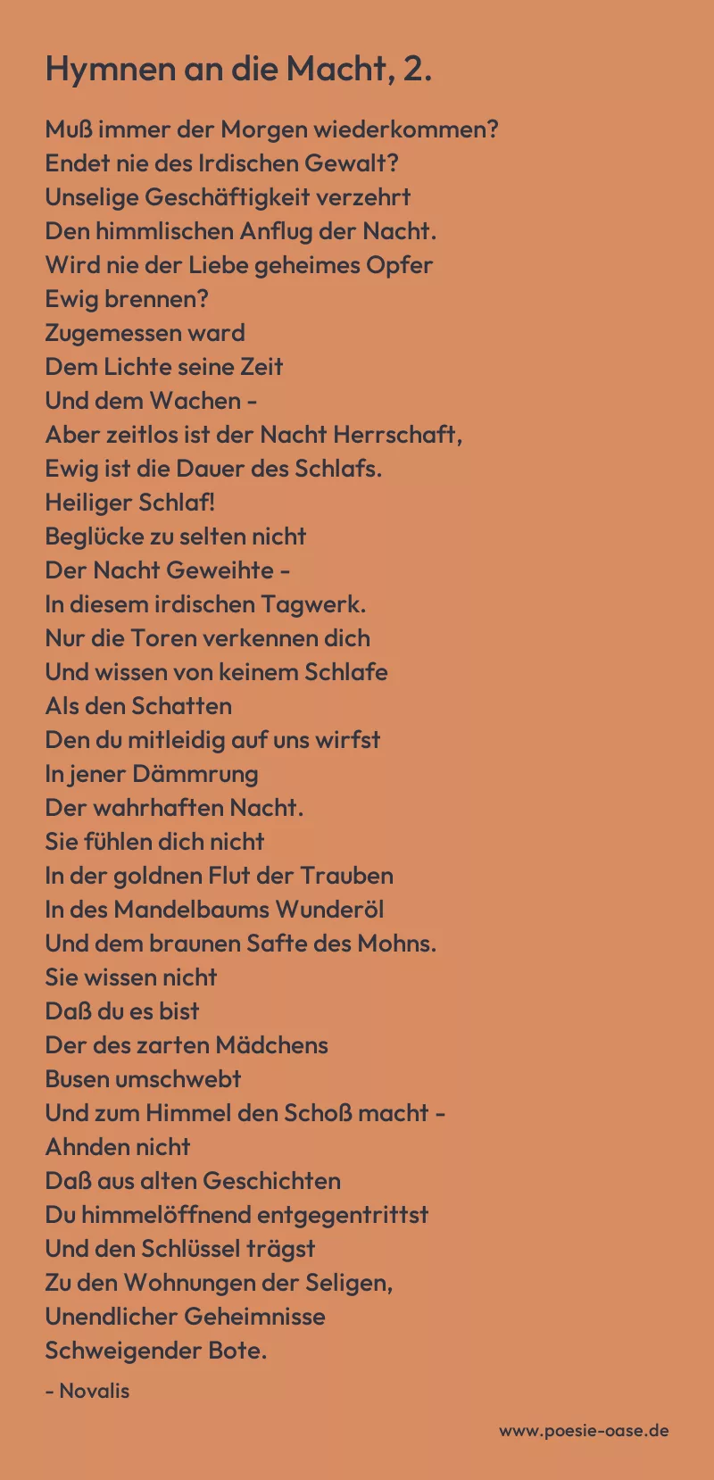 Gedicht: Hymnen an die Macht, 2. von Novalis