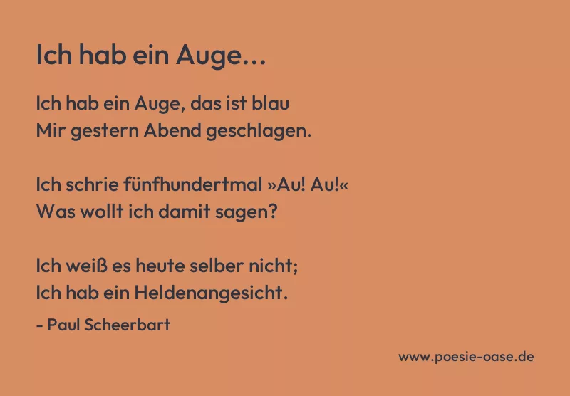 Gedicht: Ich hab ein Auge... von Paul Scheerbart