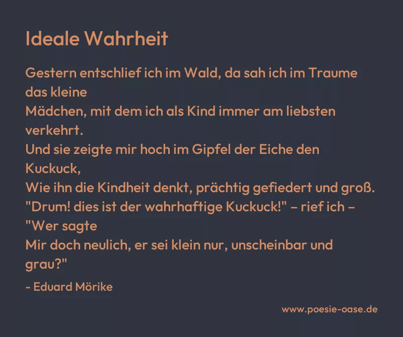 Gedicht: Ideale Wahrheit von Eduard Mörike